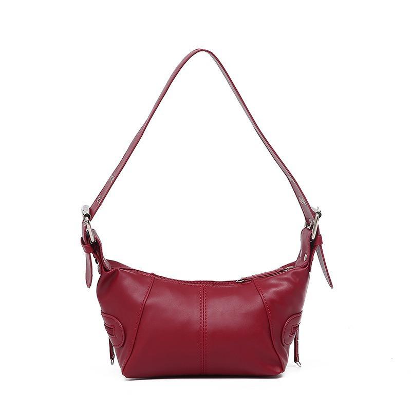 New Women's Bag Cool Girl Niche Design Fashion Leather Zipper Shoulder Handbag Underarm Retro Small Bag for Women