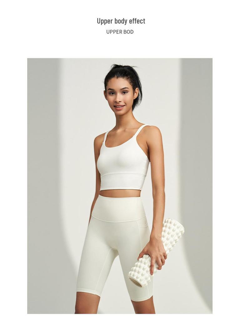 Lycra Nude Seamless High Waist Yoga & Cycling Shorts for Women