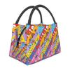 Cute Cartoon BT21 Insulated Lunch Bag for Women Bento Storage Food Boxes Portable Container Cooler Thermal Lunch Box Tote