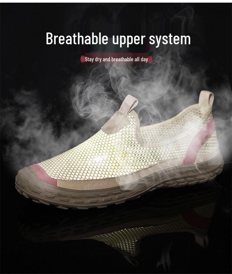 Men's Mesh Slip-on Water Shoes: Lightweight Hiking and Outdoor Trekking Footwear for Summer.