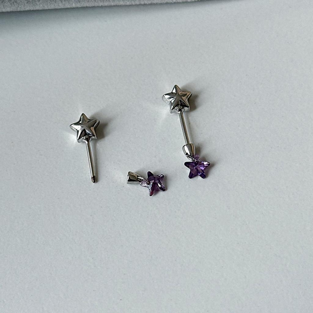 Star Wand Zircon Studs Earrings Stylish Star Wand Zircon Earrings Ear Studs Accessory for Trendy Young Women