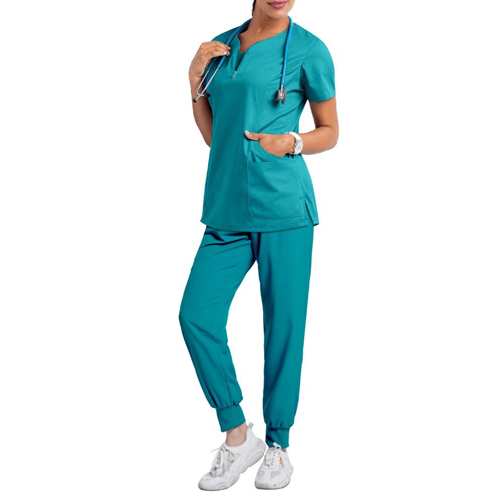Dental Doctor Surgical Clothes Women'S Split Hand Washing Clothes Set Nursing Overalls Quick-Drying Hospital Nurse Clothes Thin Short Sleeves