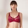 Ultra Thin Cup Gathering Sexy Lace Adjustable Bra with Steel Ring