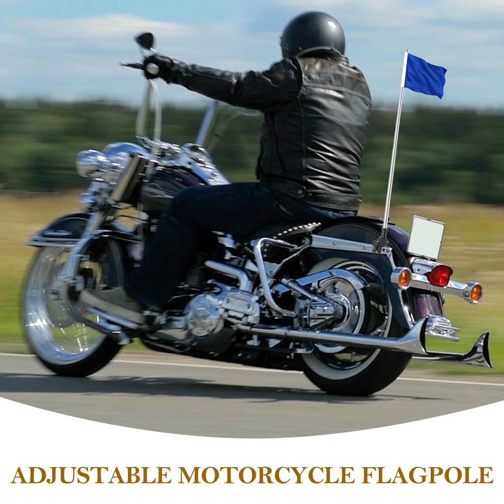 2 st Motorcykel Flaggstång Universell Teleskopisk Mountainbike Flaggstång Utomhus Cykling Motorcykel Bagagehållare Flagghylla