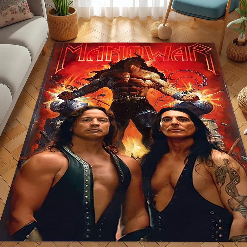 Manowar: Alfombra Power Glory Adecuada para todas las estaciones Decoración del hogar Arte para la habitación Felpudo