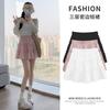 Summer new gentle wind cake skirt women's small elastic high waist anti-light fluffy A-word skirt