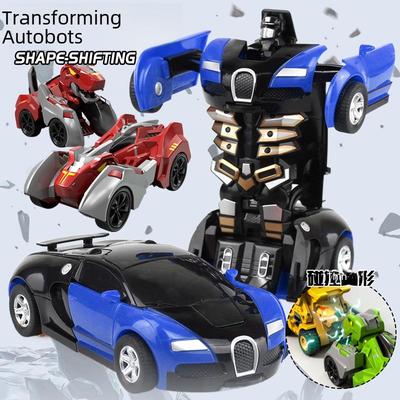 Popular Children's Deformed Toy Robot and Car Set for Educational Play At Street Markets and Night Stalls.