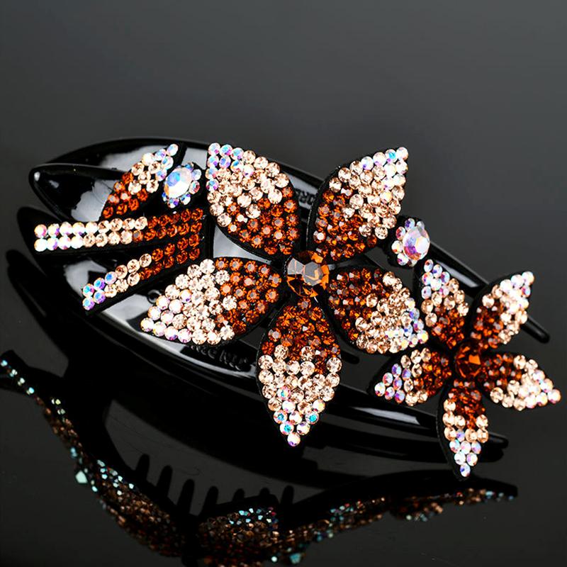1Pc Hair Claws Women Hairgrip Fashion Hairpin Hair Clips Plastic Duckbill Clip Rhinestone