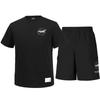 Nasa Unisex Baumwollmischung Trainings-T-Shirt + Gewebte knielange Shorts Set [Schwarz]