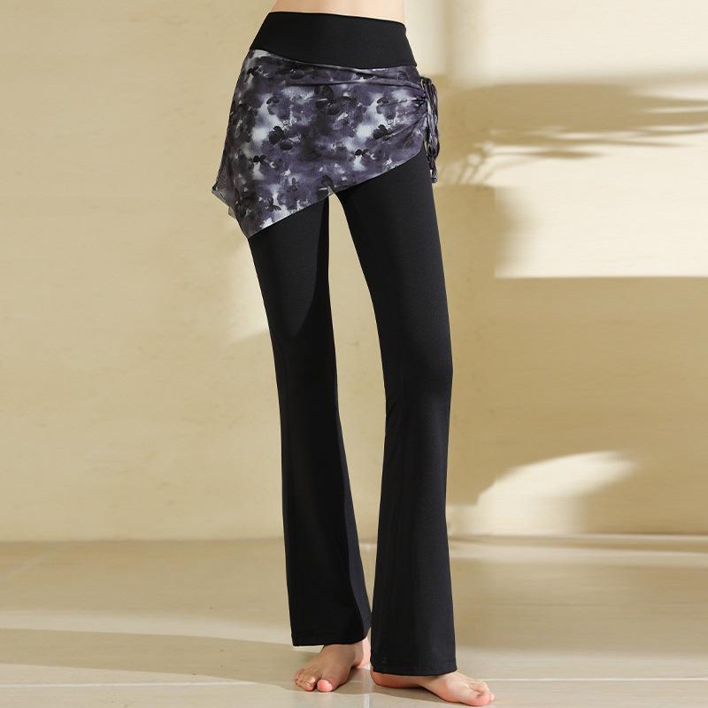 2025 High-Waist Yoga Pants: Hip-Lifting, Wide-Leg, Micro-Flare, Women's Two-Piece Style