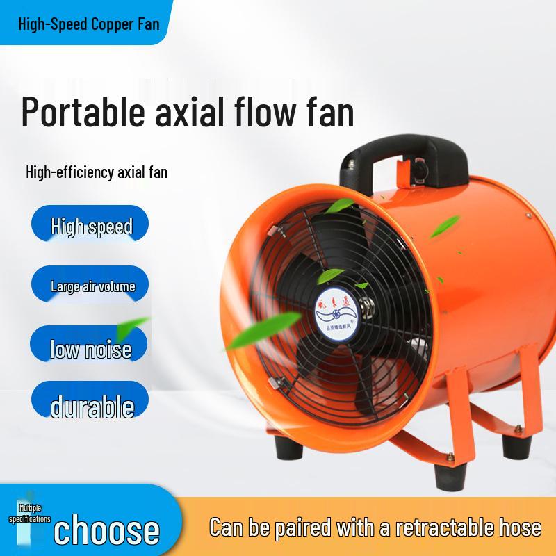 220V Portable Axial Exhaust Fan for Tunnel & Marine Ventilation