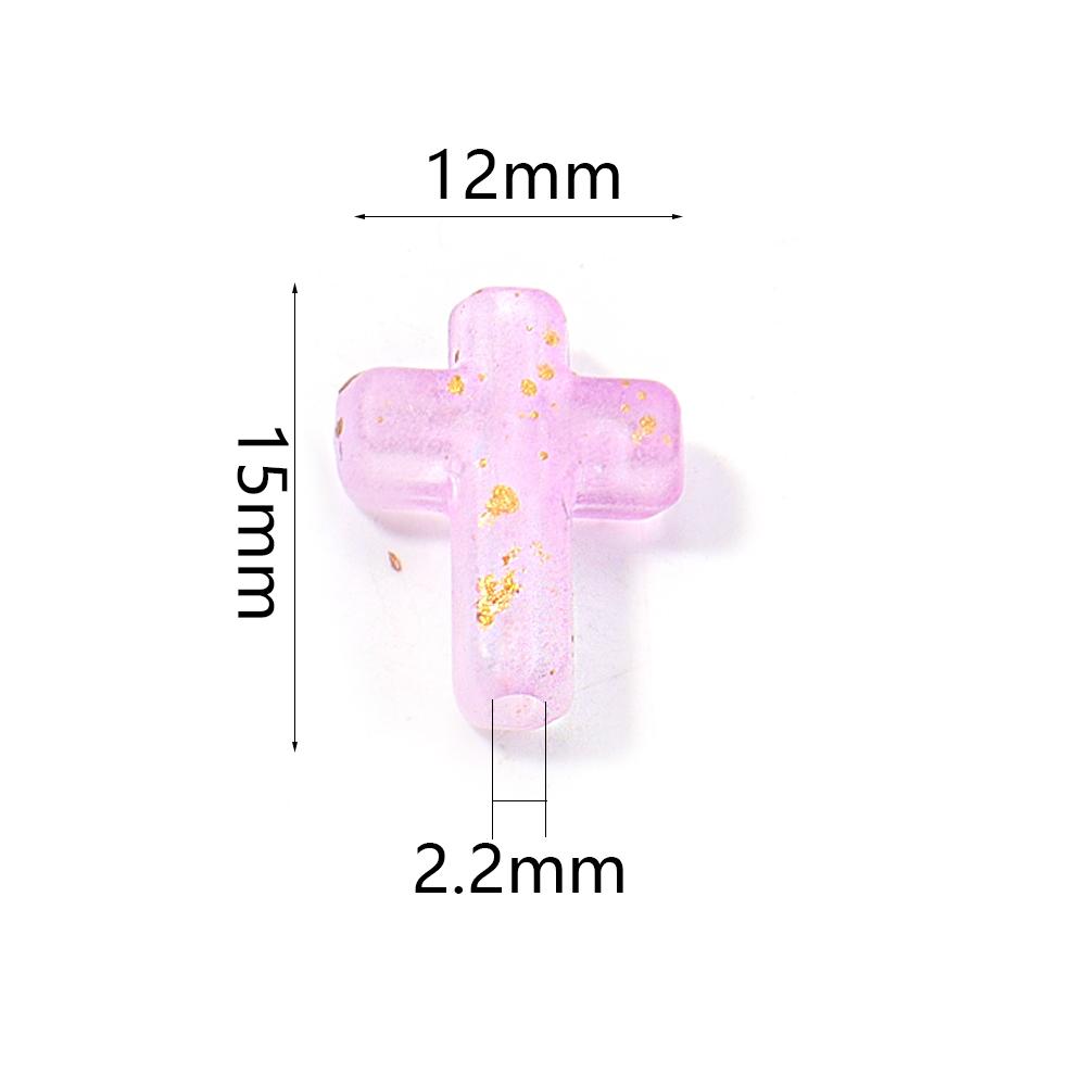 100pcs 12x15mm Cross Shape Acrylic Beads Colorful Matte Gradient Loose Bead For Jewelry Making DIY Necklace Bracelet Accessories
