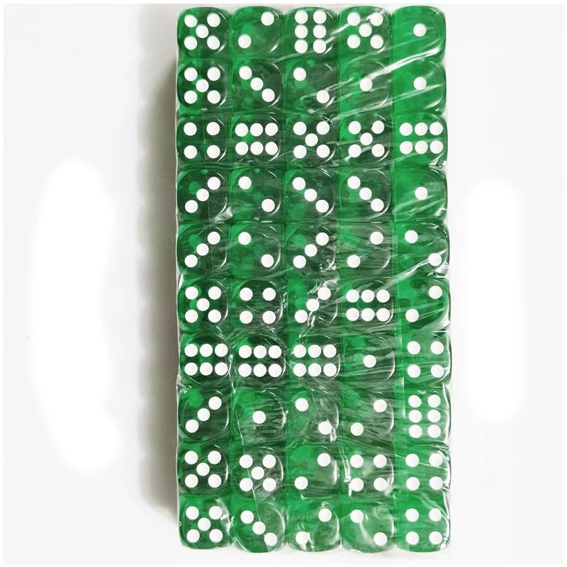 Ensemble de 100 pièces Dés D6 12 mm Multicolore Transparent Acrylique Transparent Bords Arrondis Pour Jeux de Société RPG DND et Fêtes