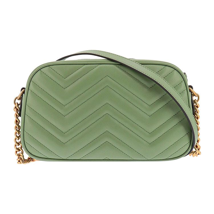 Gucci GG Marmont Series Chain Quilted Leather Shoulder Bag Women Shoulder Bag Green 447632-AABZB-3408