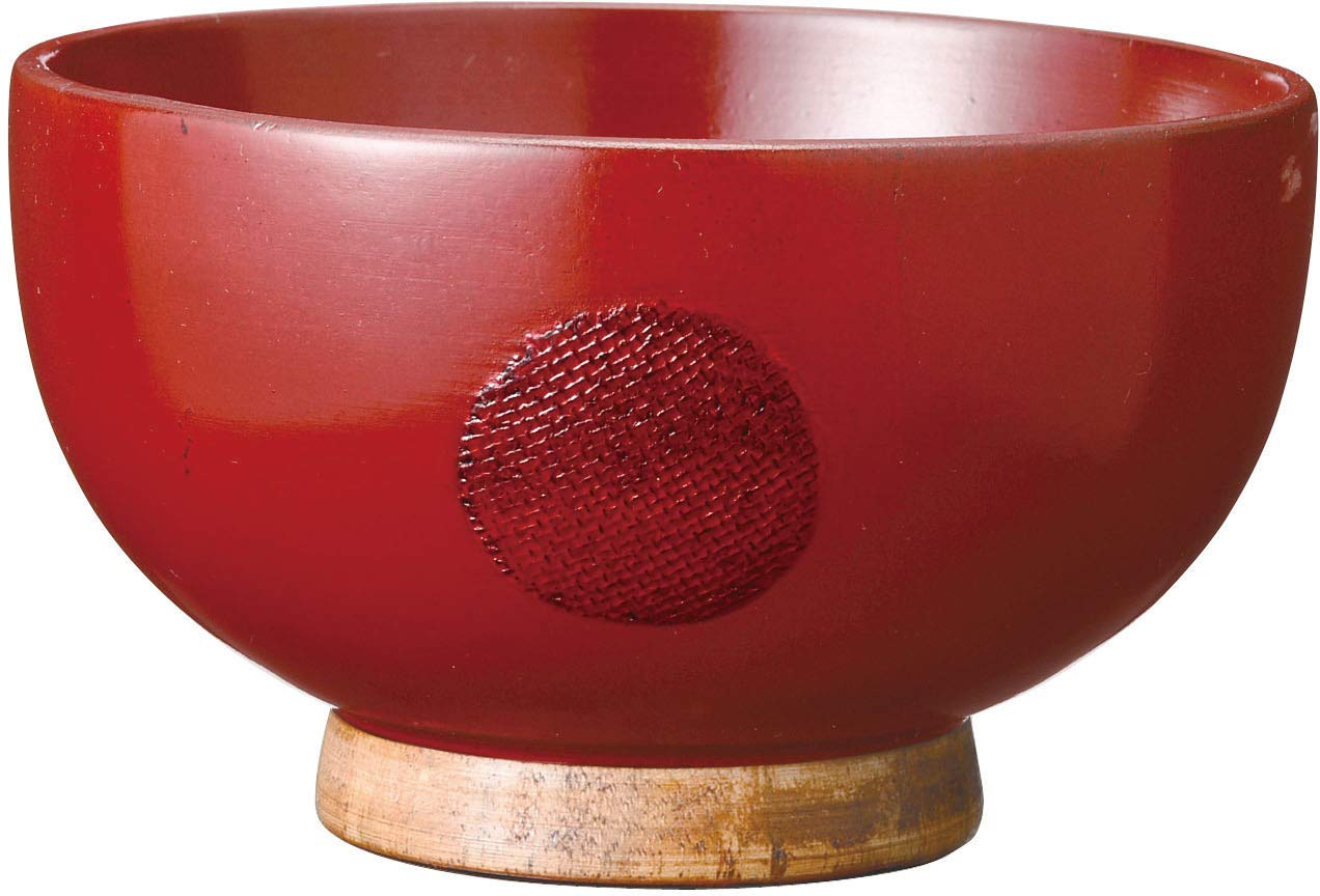 Ase Shinzo Shoten Soup Handy Negoro x x Bowl, Bowl, Bowl, Style, 11.5 11.5 6.8 cm, Wooden, R04-09
