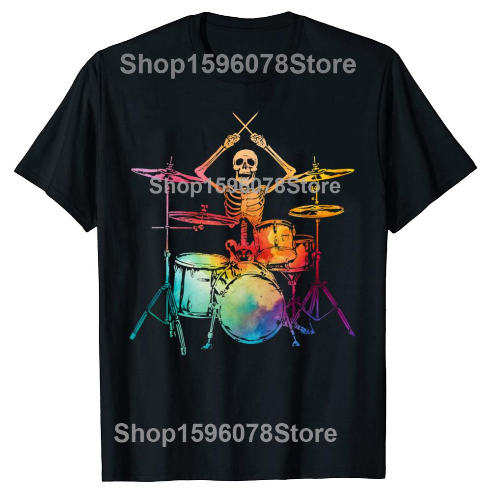 Lustig Der Groovefather Vintage Schlagzeuger Klassische T-Shirts Herren Damenmode Lässiges T-Shirt 100% Baumwolle Locker Übergroßes T-Shirt