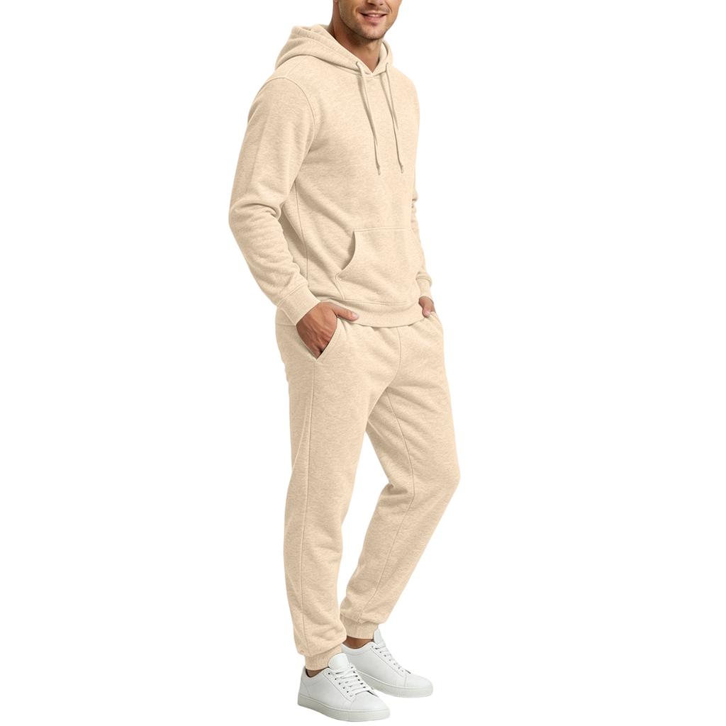 Men's Casual Pullover Hoodie Sweatshirt Set - Loose Track Suit