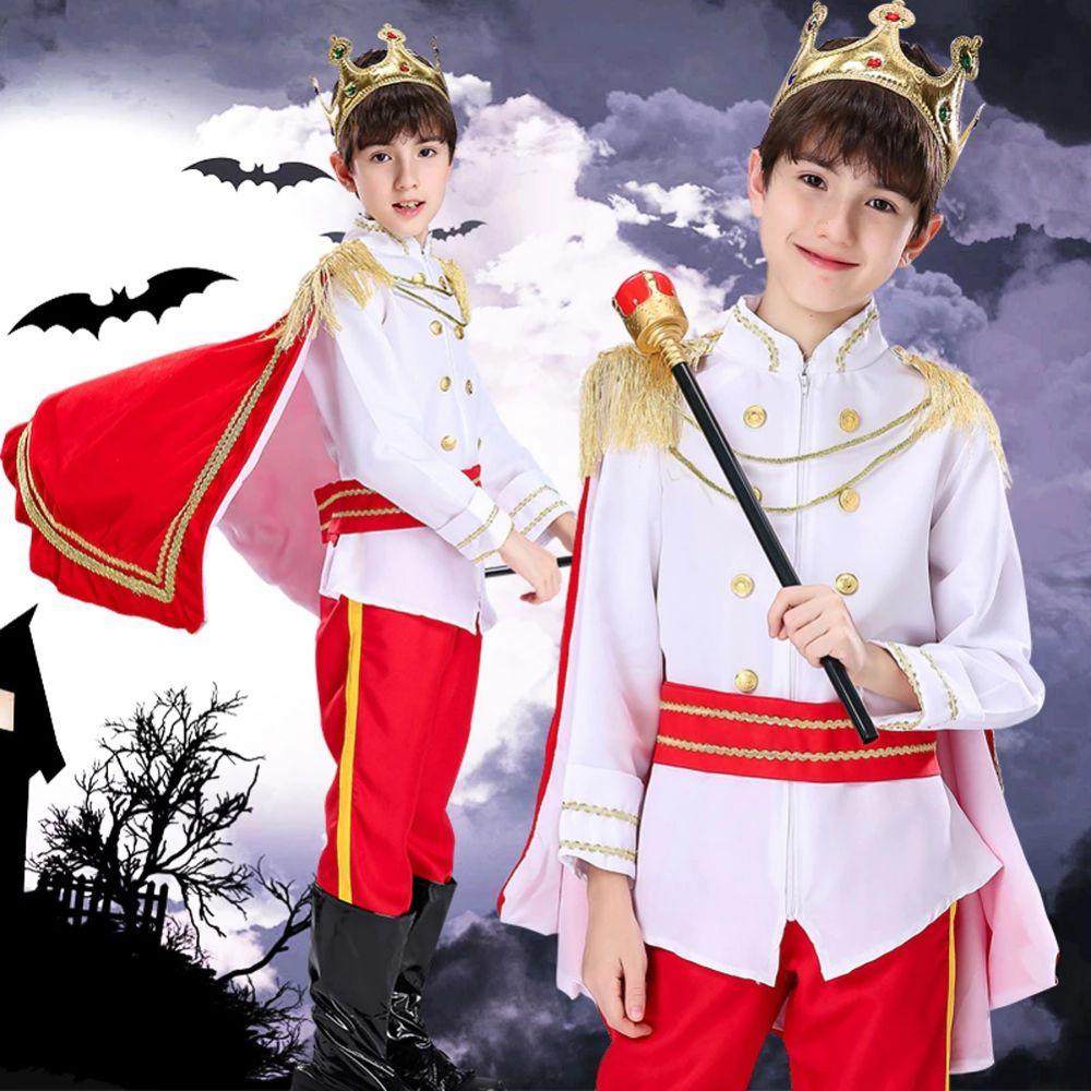 King Prince King Cosplay Costume Role Playing Kid Crown Cane Party Costume  Masquerade