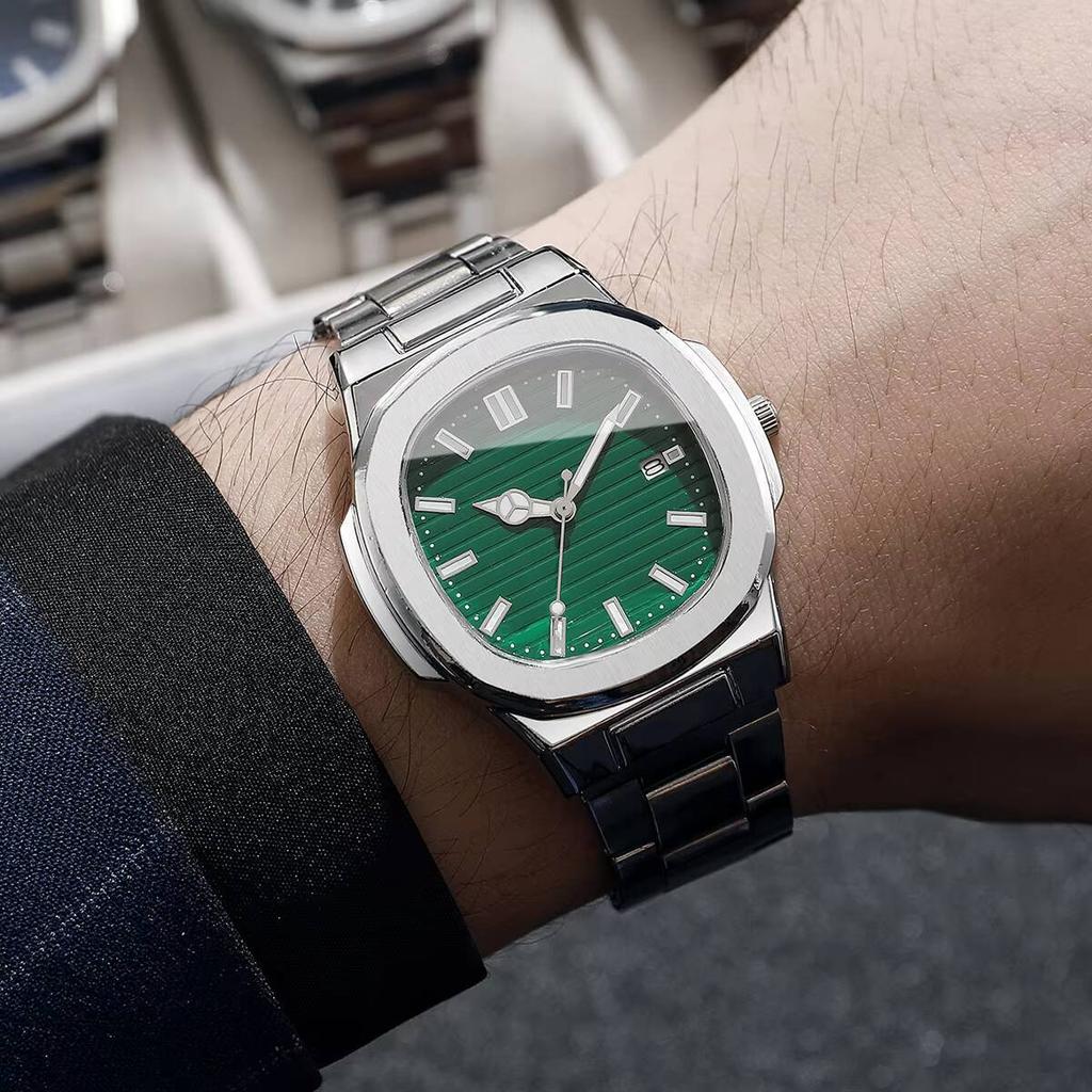 2PCS Men Business Watches Set Fashion Square Dial Quartz Wristwatch with Calendar Reloj Mujer