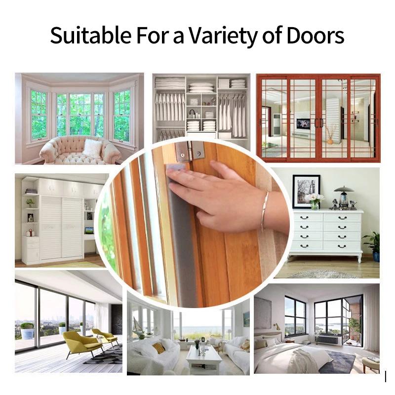 2m PU Sponge Foam Seal Strip Tapes Adhesive Anti Collision Soundproof Weather Stripping for Doors Windows Furniture Protection