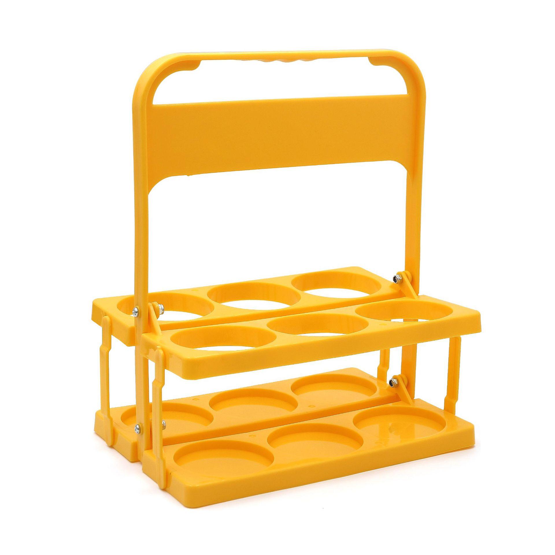 

1PC Foldable Plastic Beer Basket Drink Beer Portable Rack Sports Kettle Portable Portable Rack Beer Rack жовтий