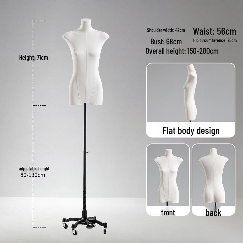 Adjustable Height Mannequin Stand with Arms for Women's Clothing Display