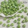 Handmade Cute Flower & Heart Green Ceramic Beads for DIY Jewelry