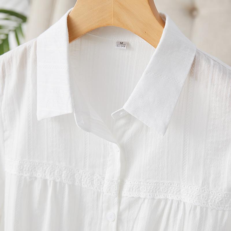 Lace Lace White Shirt Women's Long-sleeved Spring Clothes New Style Shirt Commuting Temperament Top