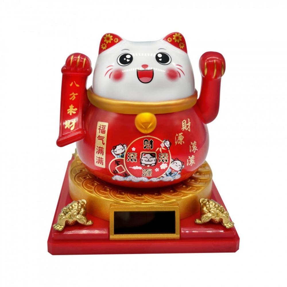 Wealth Welcoming Fortune Cat Waving Arm Car Decoration Automotive Interior Supplies  Office