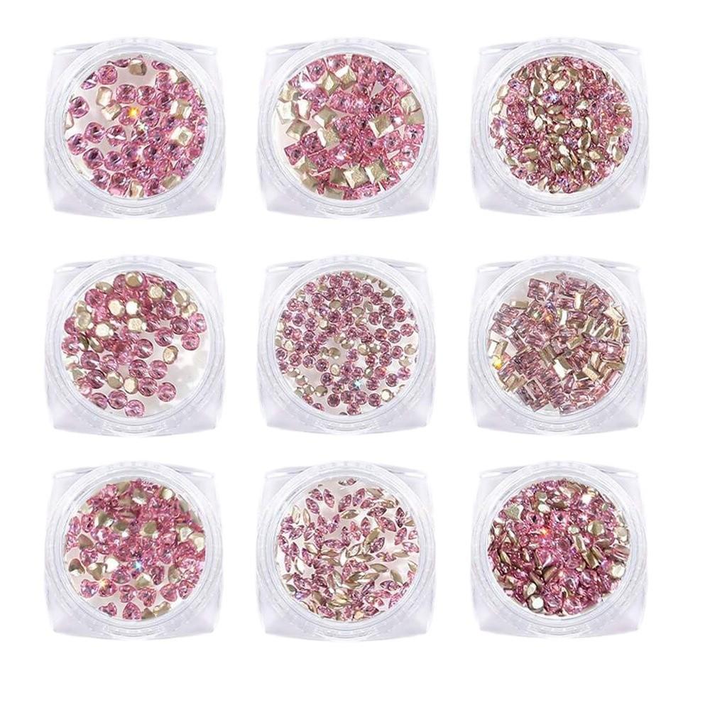 Pink Nail Art Small Zircon Flat Bottom Mini Zircon Diamond Nail Art Jewelry Mixed Nail Art Diamond Jewelry Decorative Diamond