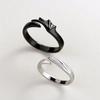 ZAKOL Hip Hop Angel and Devil Couple Rings Men Women Korean Simple Black White Student Gift Zircon for Engagement Accessary