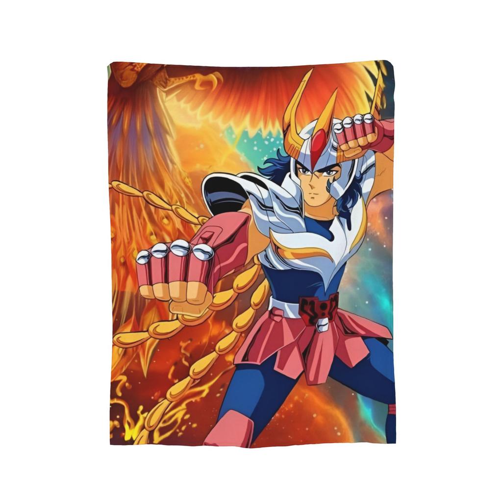 Knights Of The Zodiac Anime Fleece Throw Blanket Saints Seiyas Blankets for Bedding Office Super Warm Bed Rug,