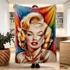 Deka s potiskem Marilyn Monroe - Měkká a pohodlná, do ložnice, na cesty, na pohovku, pro domácí dekoraci - Dárek k narozeninám, Vánocům pro kamaráda