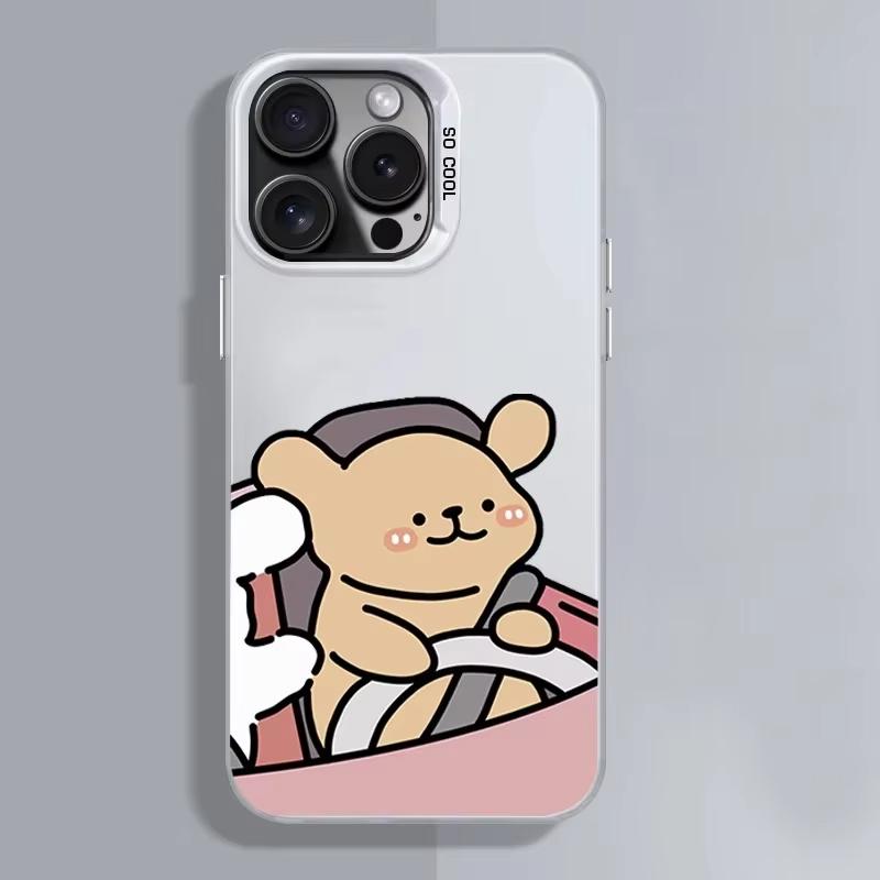 Funny Animal Drive Dog Couple Phone Case For Samsung Galaxy S25 S24 Ultra S23 FE S22 Plus S21 A54 A55Hard Cover Aesthetic Fundas