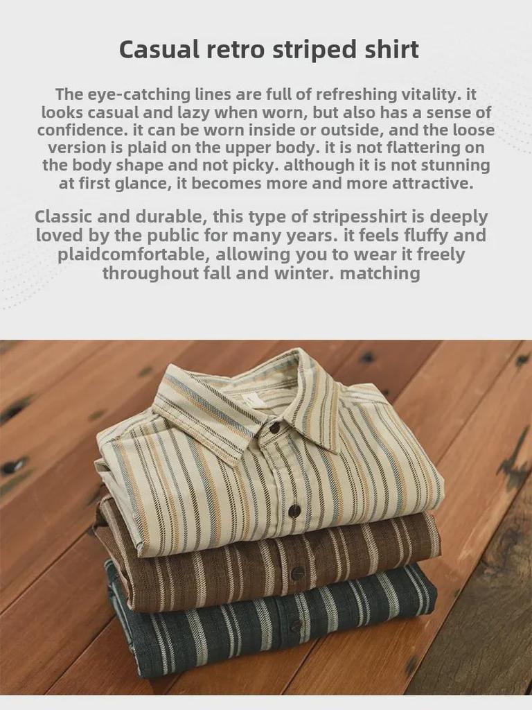 Men's Z221 Striped Long Sleeve Casual Shirt