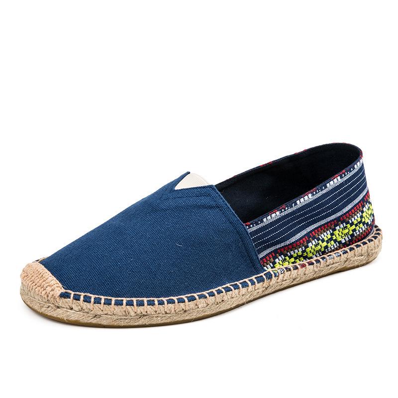 Scarpe da Ginnastica Slip-On in Tela con Suola in Canapa: Unisex, Intrecciato in Paglia, Casual, Disponibile in Taglie Grandi