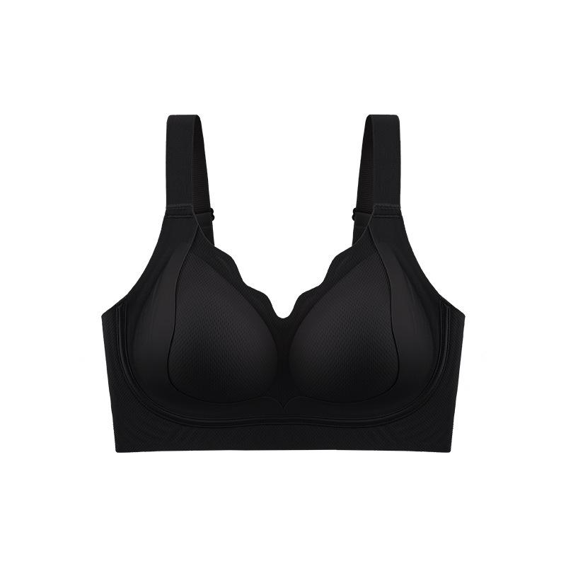 

Traceless liquid foundation underwear big breasts show small gathering, anti-sagging, comfortable and breathable soft support bra 3xl=42/95bc (recommended 72.5-80kg ) чорний
