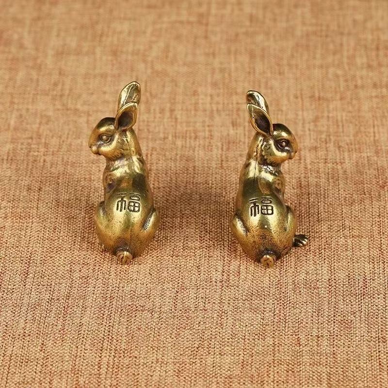 Chinese brass lucky zodiac mini bronze statue pure copper animal handmade home decoration