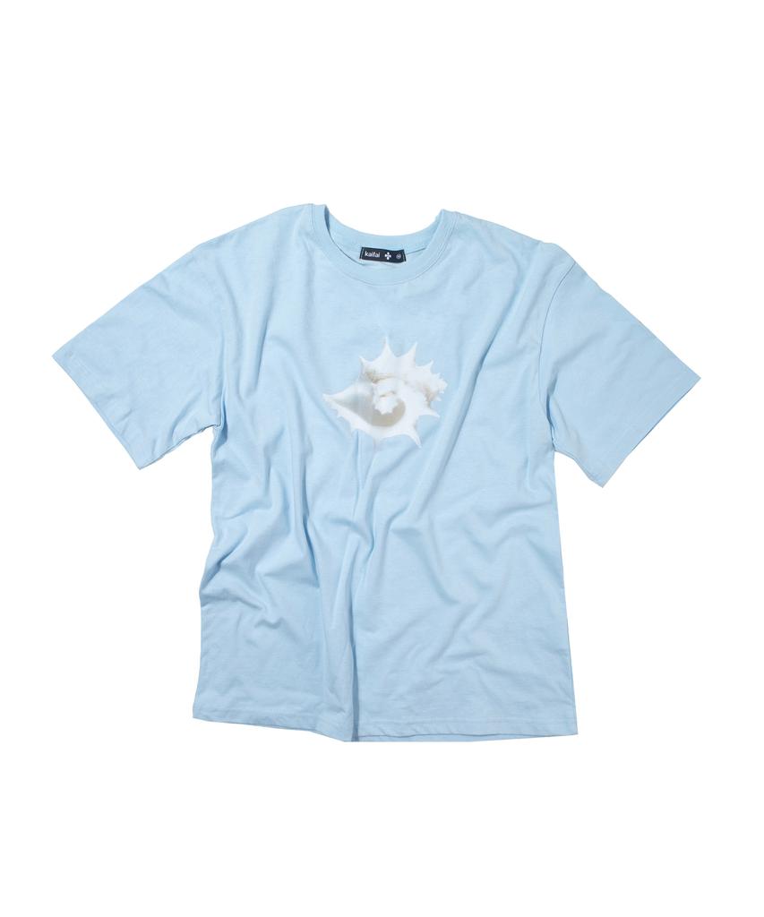 KAIFAI Conch Shell Short Sleeve T-Shirt (Sky Blue) K26Qb233