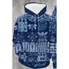 Men's 3D Full Body Digital Print Sweatshirt Set Drawstring Hoodie+ Drawstring Sweatpants 2pcs Set