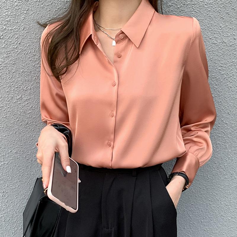 Fashion Blouses Shirts Long Sleeve Turn Down Collar Office Lady Chiffon Blouse Shirt Women Tops J751