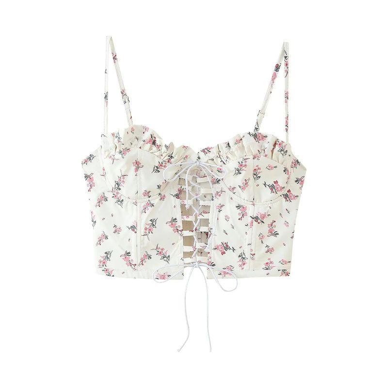 Summer New Product Women's Clothes French Sexy Sexy Style Square Collar Sleeveless Open Back Shoelace Tight Short Sling Tops