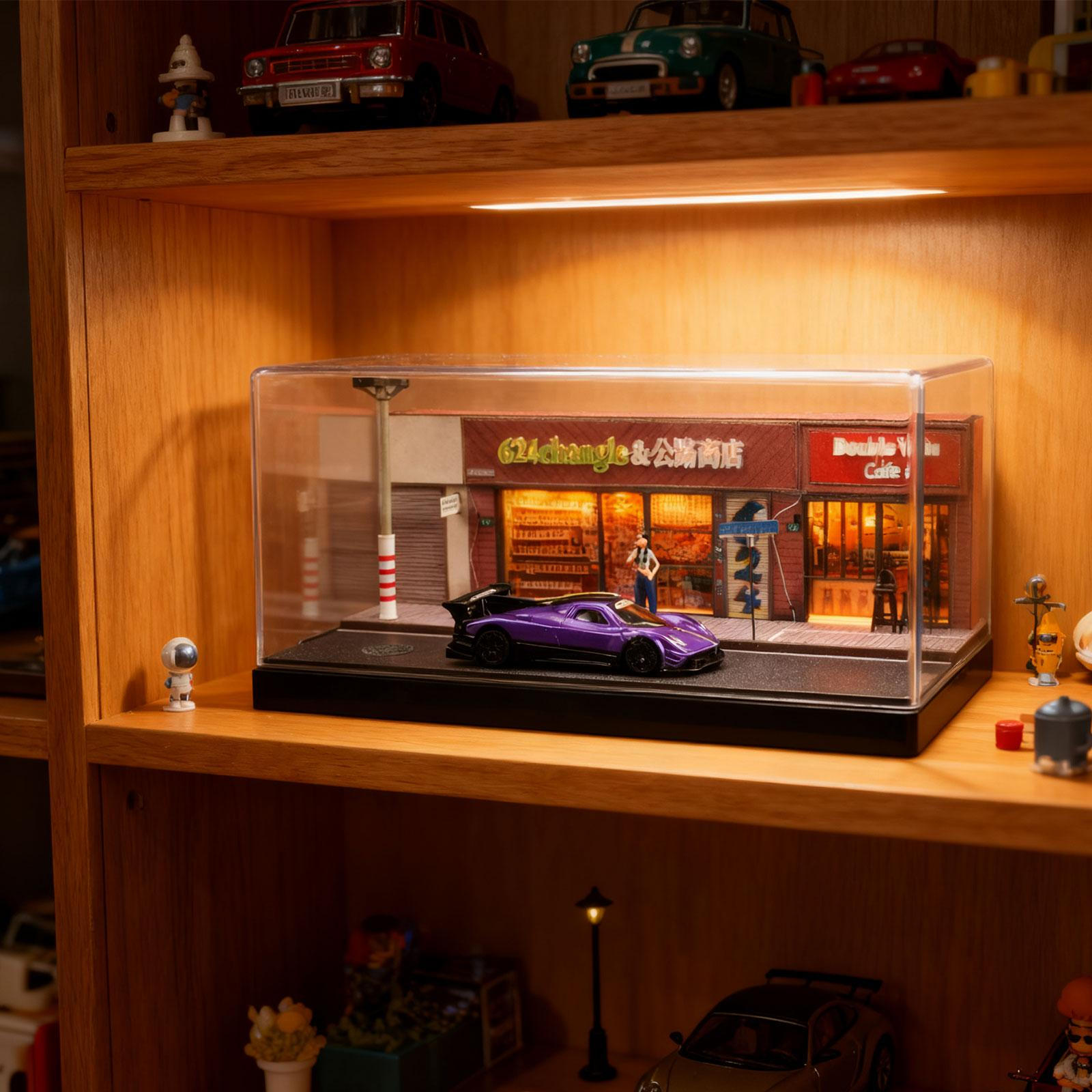 

1/64 Store Street Scene Display Case Toy Cars Storage Collection for Shower Shelf Home