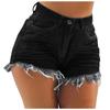 Women's Casual Fashion High Waist Skinny Sexy Tassel Hole Denim Shorts