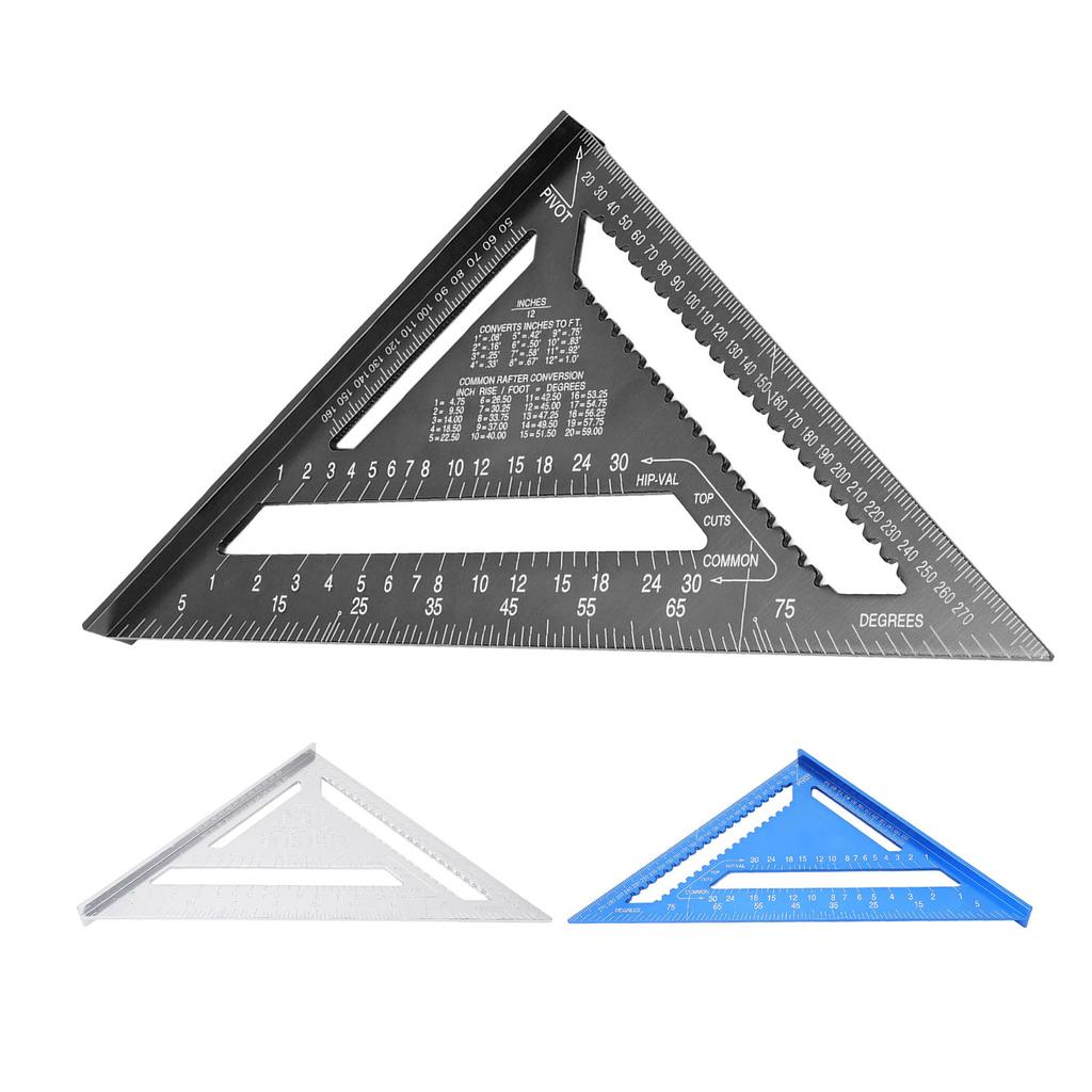 Aluminum Alloy Triangle Ruler Metric Imperial Clear Scale High Accuracy Easy To Read for Engineer Ca