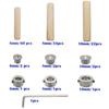 CESFONJER Dowel Kit, Includes 60 6mm, 34 8mm, and 22 10mm Wood Dowels, 6 Dowel Markers, 3 Drill Bit Depth Stop Collars, and a Hex Wrench for Furniture