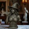 Halloween Middle Finger Witch Ornament Resin Women Bust Figurine Statue Sculpture Home