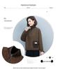Women's Quilted High Neck Zipper Pullover Sweater - 2024 Autumn/Winter Collection, Petite Fit, No Hood