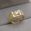 Ring vergoldet vergoldeter Ring Herren dominanter großer Ring platinierter Simulant-Diamantring Herrenring vergoldeter Schmuck