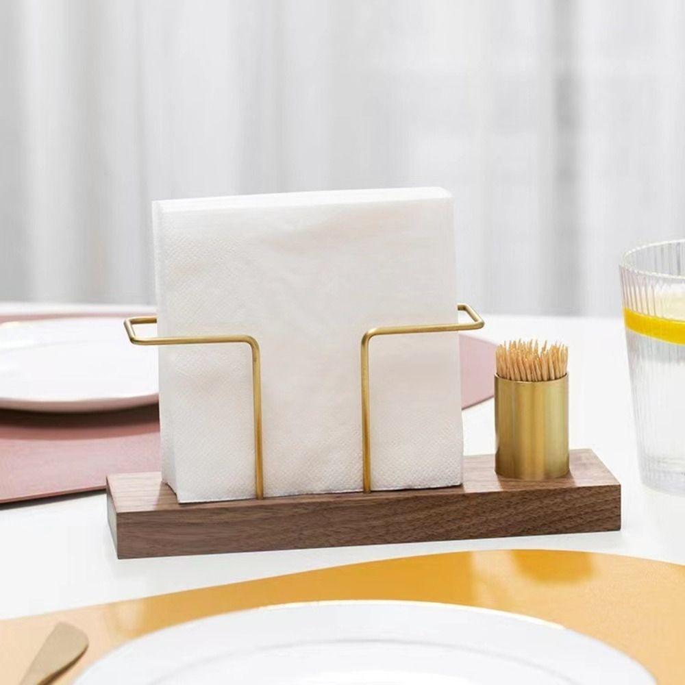 

Metal Tissue Box Wooden Tissue Dispenser Kitchen Accessories Napkin Holder Home